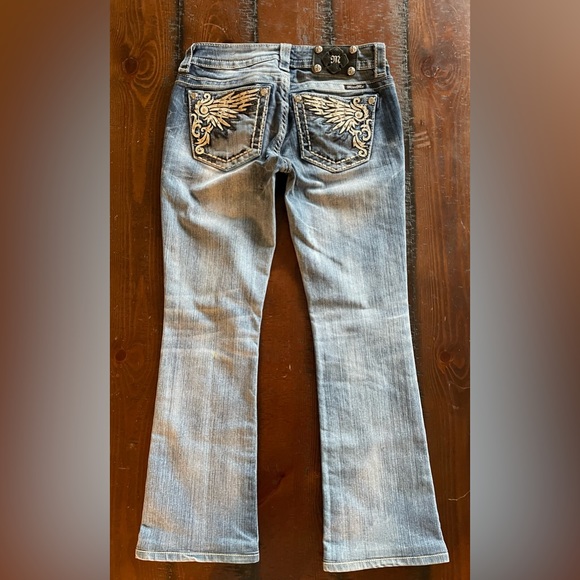 Miss Me mid-rise boot cut jeans size 27 X 27.5 5 junior altered EC~ - Picture 3 of 12
